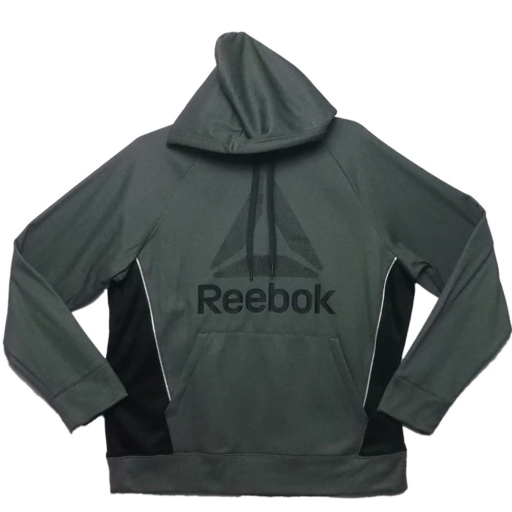 Reebok Men's Training Gray Black Accent Hoodie
